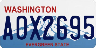 WA license plate AOX2695