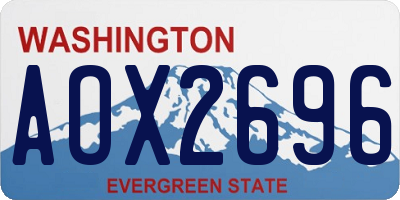 WA license plate AOX2696