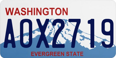 WA license plate AOX2719