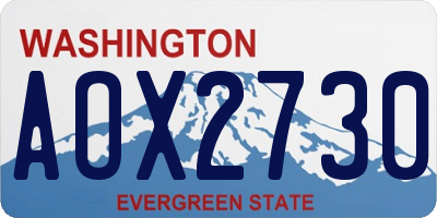 WA license plate AOX2730
