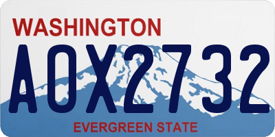 WA license plate AOX2732