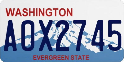 WA license plate AOX2745