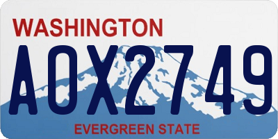 WA license plate AOX2749