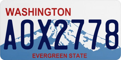 WA license plate AOX2778