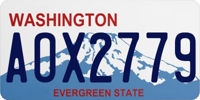 WA license plate AOX2779