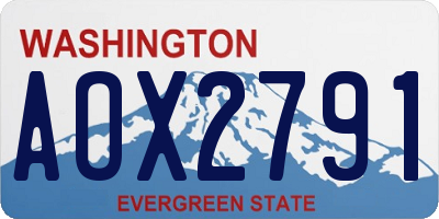 WA license plate AOX2791