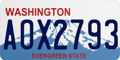WA license plate AOX2793