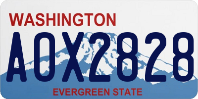 WA license plate AOX2828