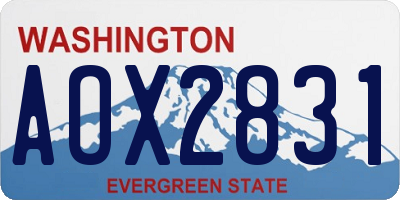 WA license plate AOX2831