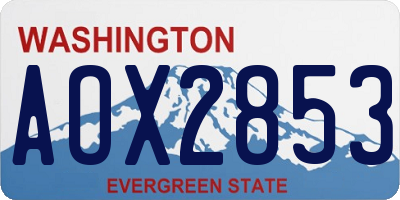WA license plate AOX2853