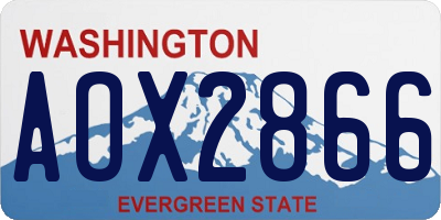 WA license plate AOX2866
