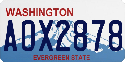 WA license plate AOX2878