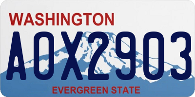 WA license plate AOX2903