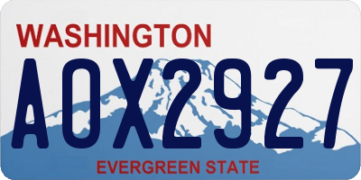 WA license plate AOX2927