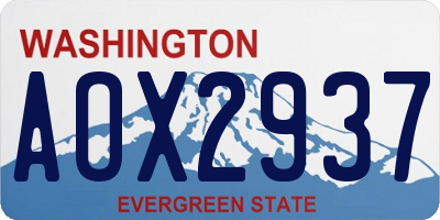WA license plate AOX2937