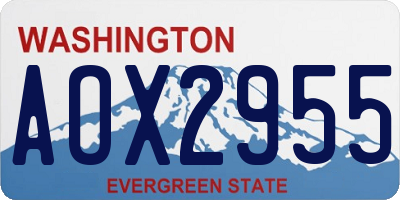 WA license plate AOX2955