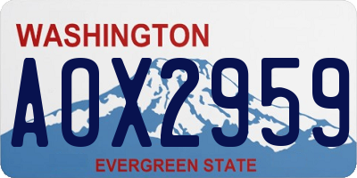 WA license plate AOX2959