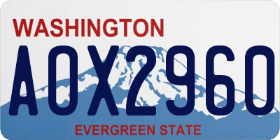 WA license plate AOX2960