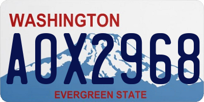 WA license plate AOX2968