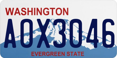 WA license plate AOX3046