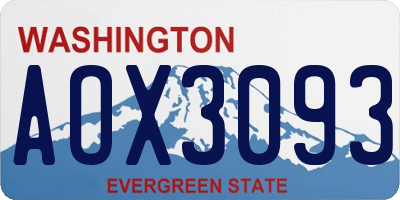 WA license plate AOX3093