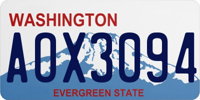WA license plate AOX3094