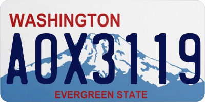 WA license plate AOX3119