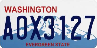 WA license plate AOX3127