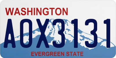 WA license plate AOX3131