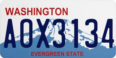 WA license plate AOX3134