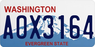 WA license plate AOX3164