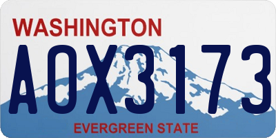 WA license plate AOX3173