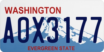 WA license plate AOX3177