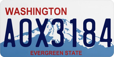 WA license plate AOX3184