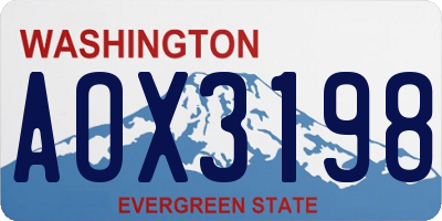 WA license plate AOX3198