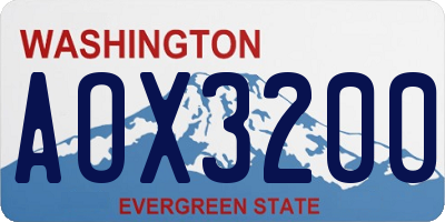 WA license plate AOX3200