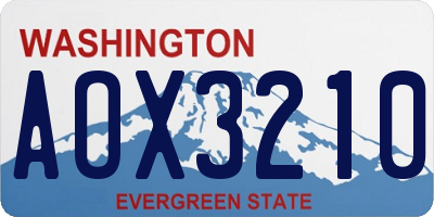 WA license plate AOX3210