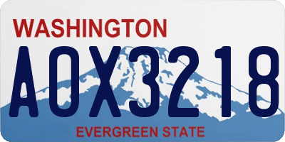 WA license plate AOX3218