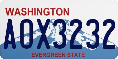 WA license plate AOX3232