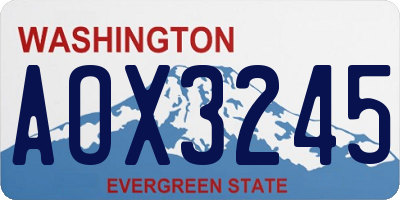 WA license plate AOX3245