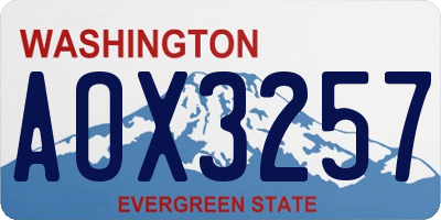 WA license plate AOX3257