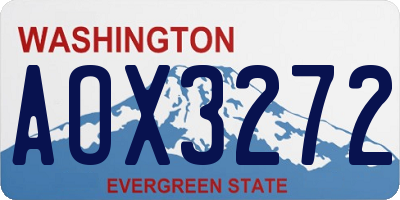 WA license plate AOX3272