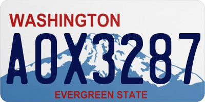 WA license plate AOX3287