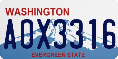 WA license plate AOX3316