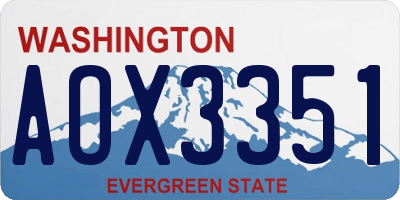 WA license plate AOX3351