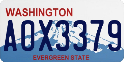 WA license plate AOX3379
