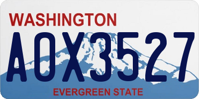 WA license plate AOX3527