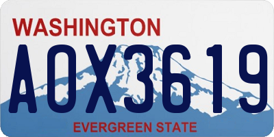 WA license plate AOX3619