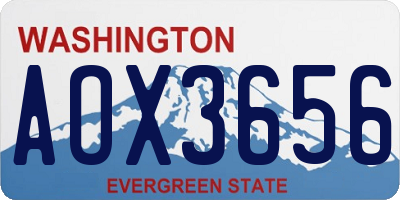 WA license plate AOX3656
