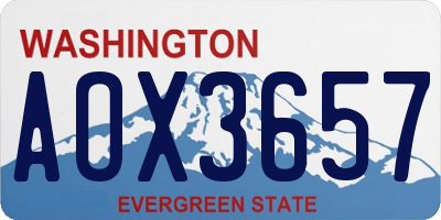 WA license plate AOX3657